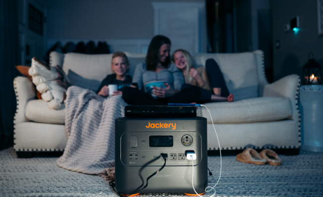 Jackery Explorer 2000 Plus powering a home during a blackout