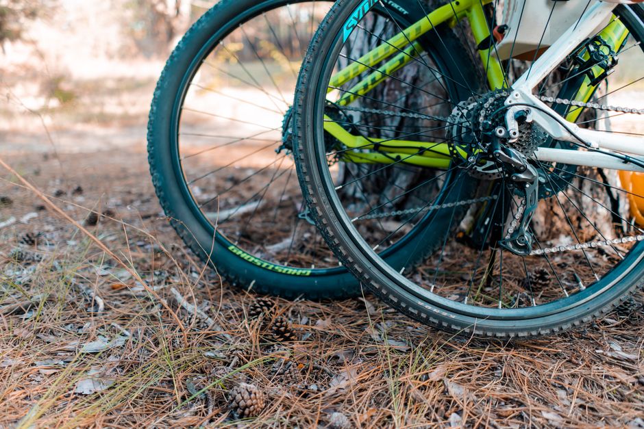 E-bike tire tread close up