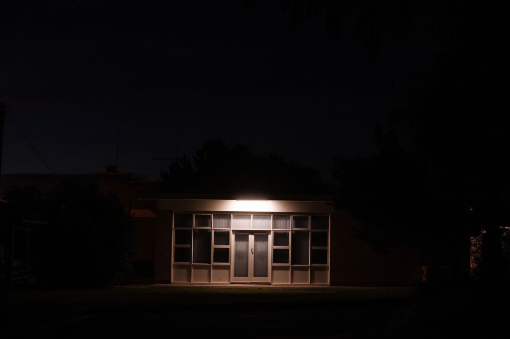 Home during a blackout, lit by candle