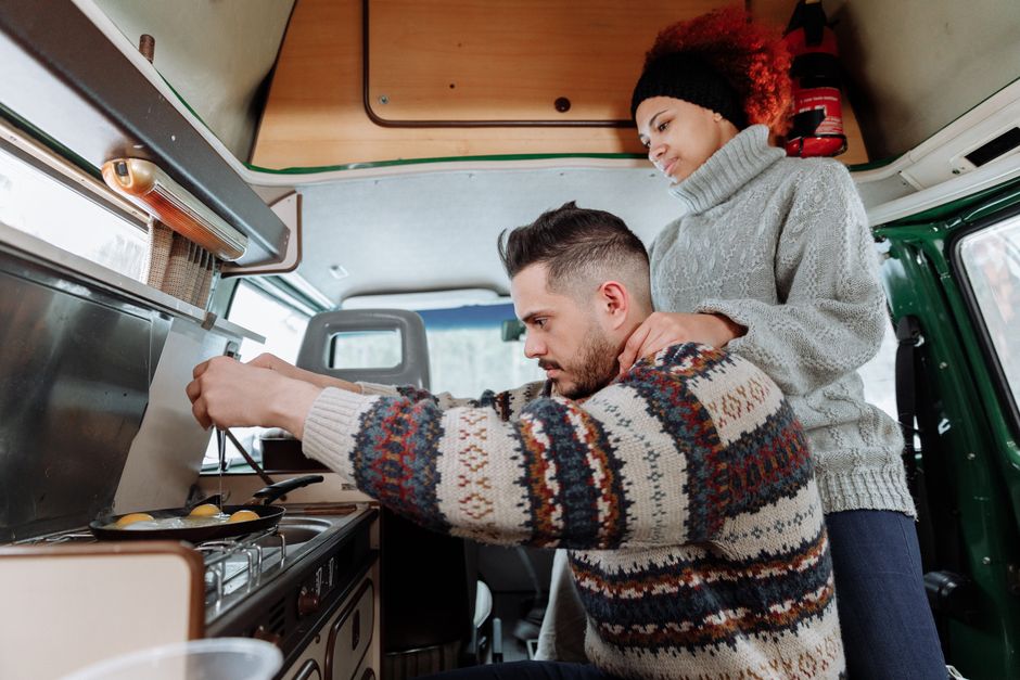 Van life electrical setup with inverter