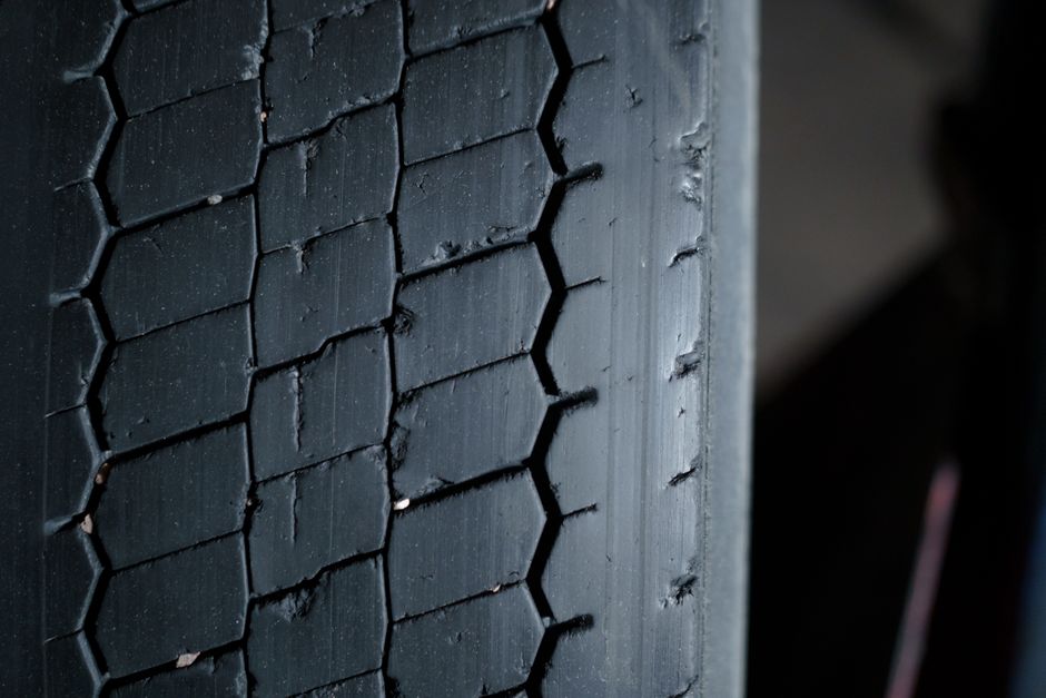 E-bike tire tread close up